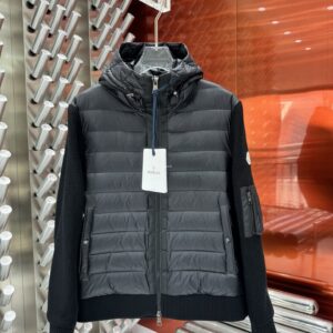 Moncler Knitted Detail Navy Cardigan