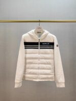 Moncler Mixed Media White Cardigan