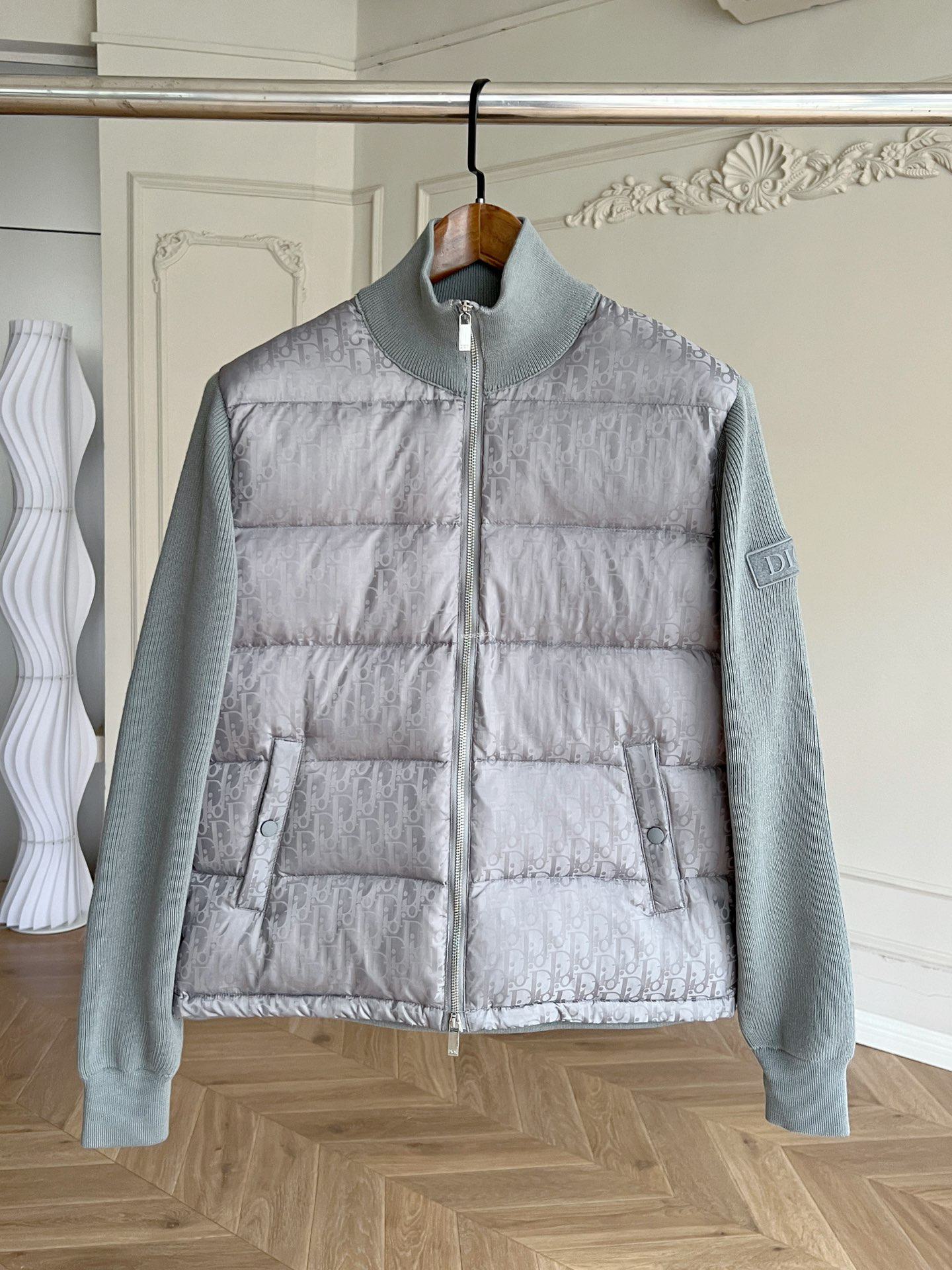 0ed631d5 Christian Dior Oblique Blouson Grey Cardigan - Image 1