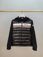Moncler Mixed Media Black Cardigan