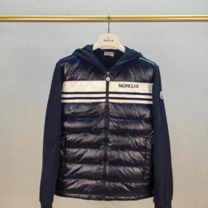 Moncler Mixed Media Navy Cardigan