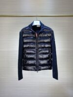 Moncler Tricolor Zipper Navy Cardigan