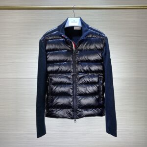 Moncler Tricolor Zipper Navy Cardigan