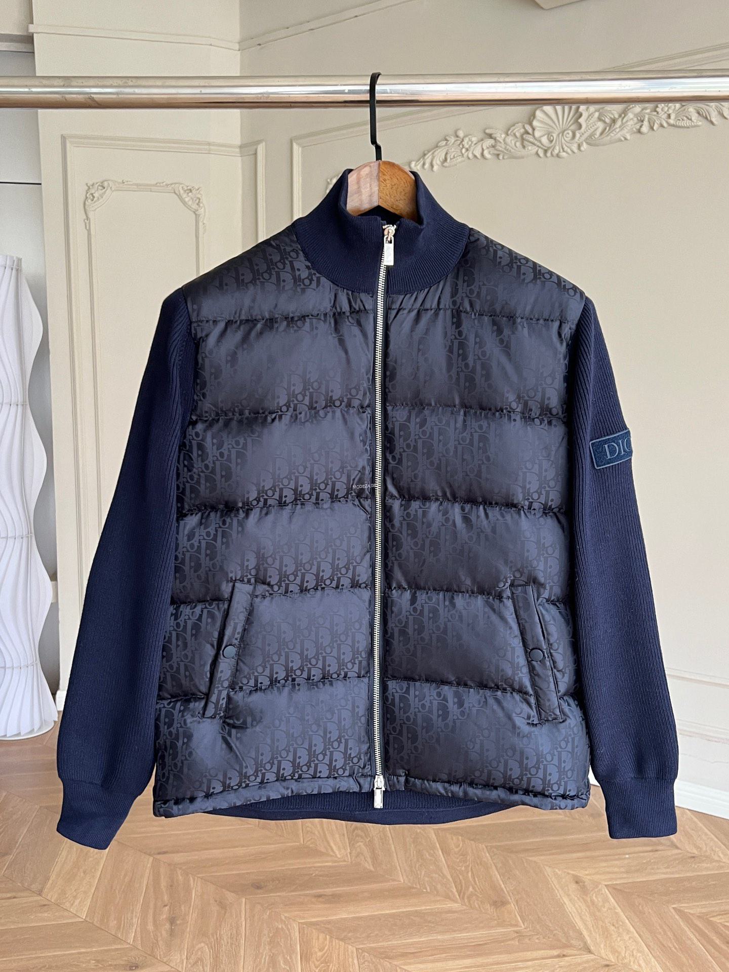 6f37a652 Christian Dior Oblique Blouson Navy Cardigan - Image 1