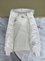 Moncler Cardigan With Padded Front Panel White - Image 4