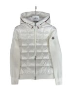 Moncler Cardigan With Padded Front Panel White