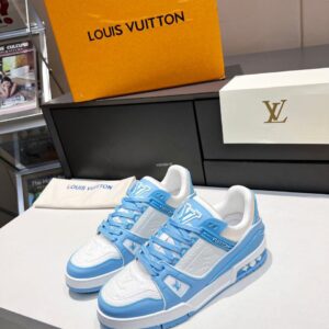 Louis Vuitton White Sky Blue Trainers
