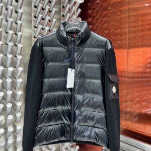 Moncler Padded Wool Black Cardigan