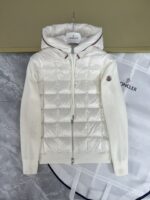 Moncler Cardigan With Padded Front Panel White - Image 2