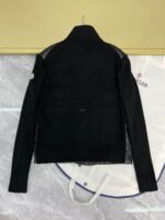 Moncler Tricolor Zipper Black Cardigan - Image 3