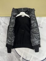 Moncler Cardigan With Padded Front Panel Black - Image 3
