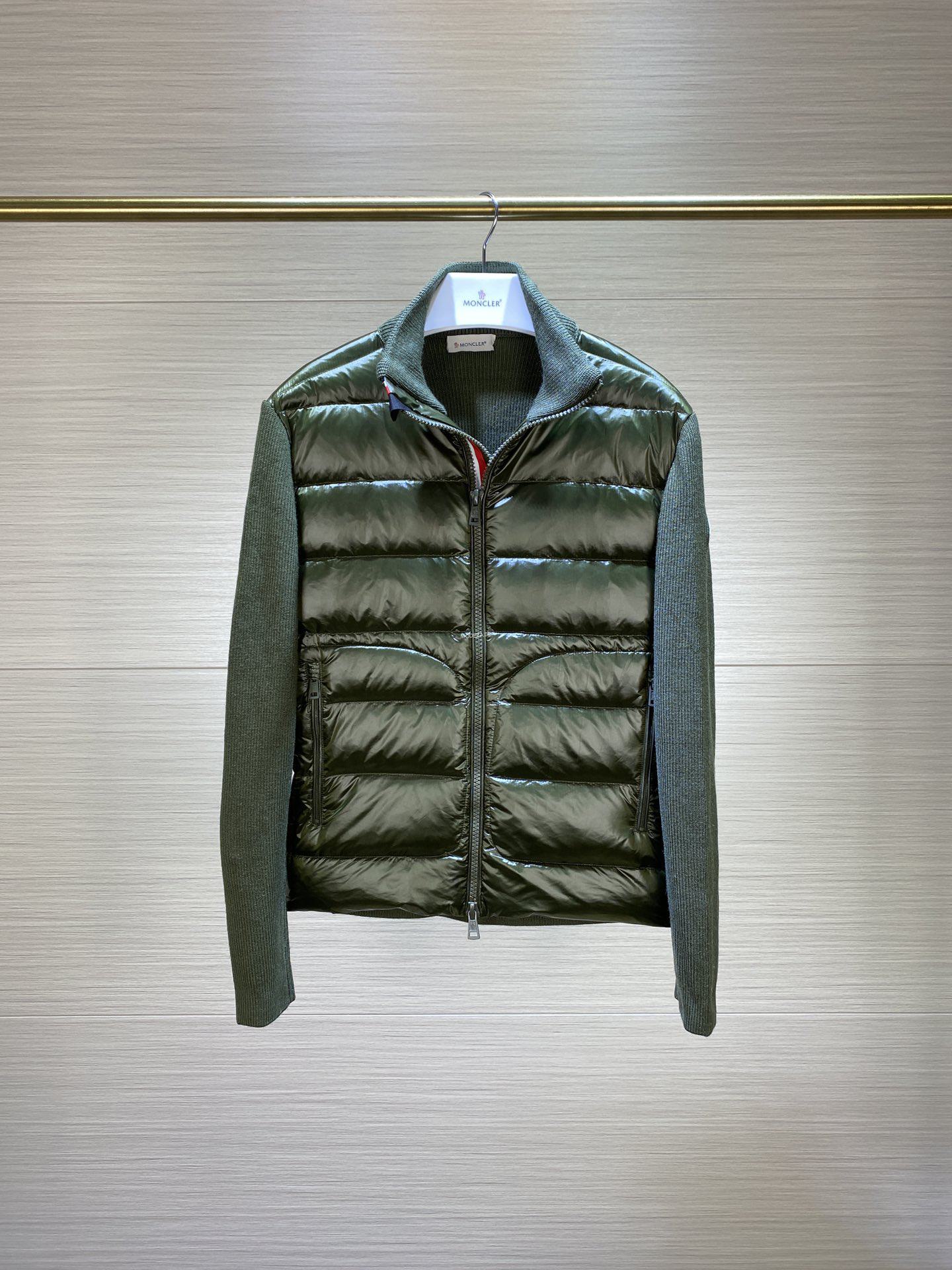ebe72e3f Moncler Tricolor Zipper Green Cardigan - Image 1