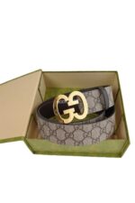 Gucci GG Khaki Belt Gold Buckle - Image 2