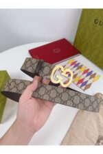 Gucci GG Khaki Belt Gold Buckle - Image 3