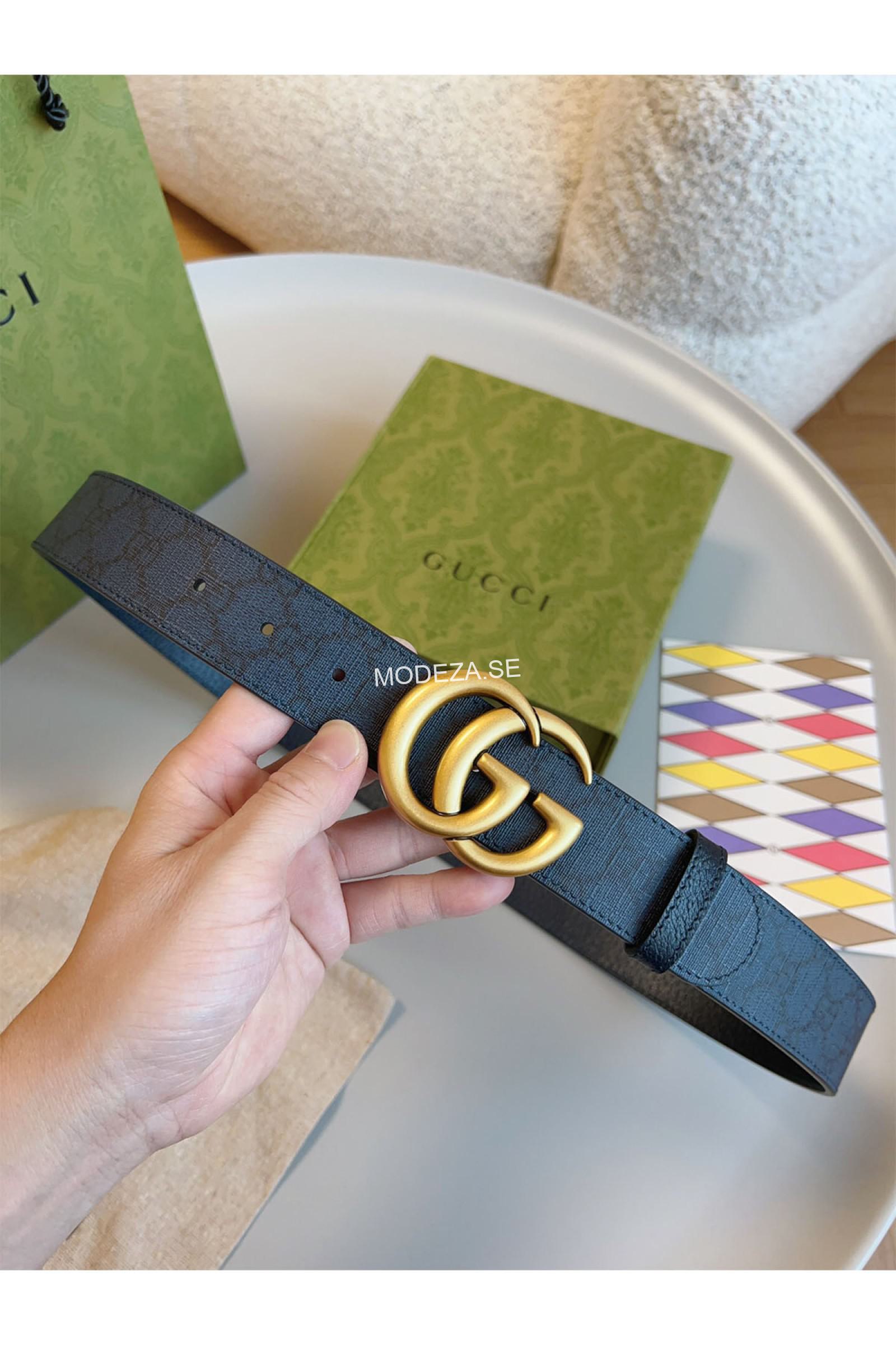 1108465-1600x2400 Gucci GG Marmont Black Belt Gold Buckle - Image 1