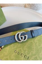 Gucci GG Marmont Black Belt Silver Buckle - Image 2