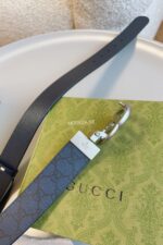 Gucci GG Marmont Black Belt Silver Buckle - Image 3