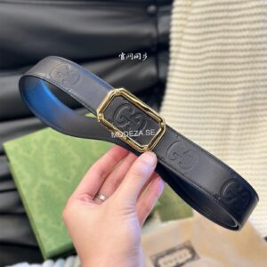 Gucci GG Jumbo Interlocking G Leather Black Belt