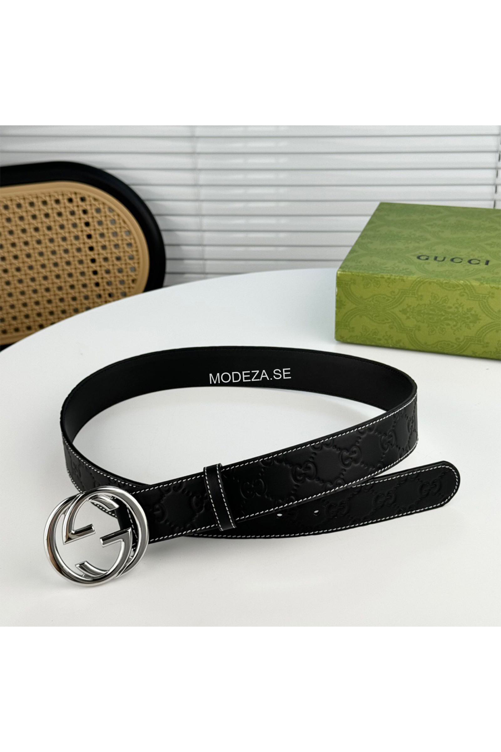 1144863-1600x2400 Gucci GG Signature Leather Black Belt #1 - Image 1