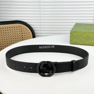 Gucci GG Jumbo Black Belt With Black Buckle