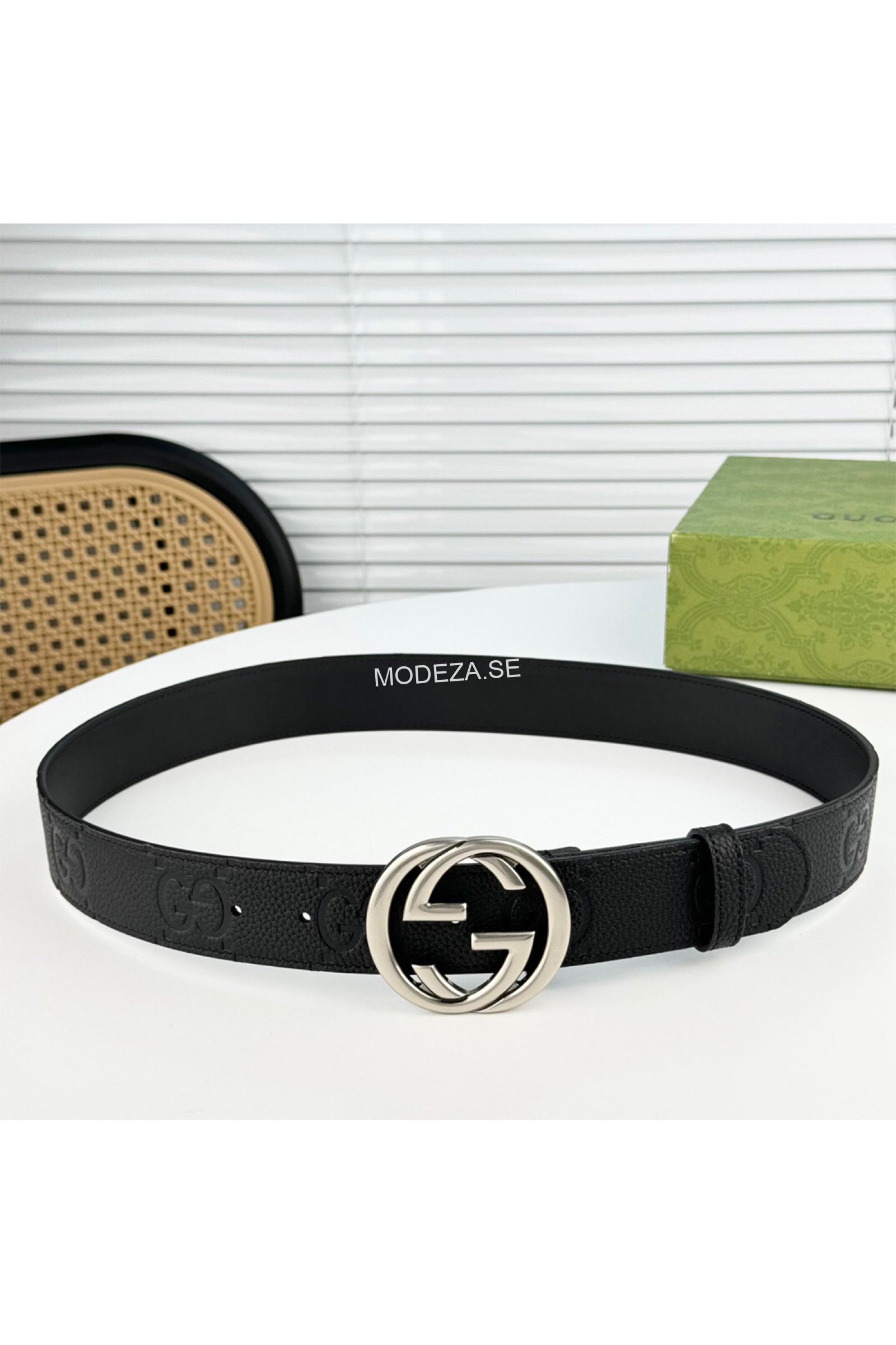 1144882-1600x2400 Gucci GG Jumbo Black Belt - Image 1