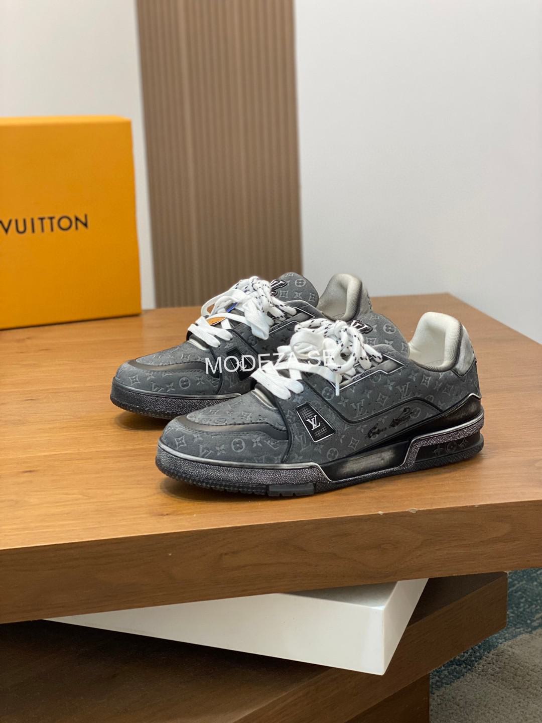 1f52a102 Louis Vuitton Mini Monogran Dark Grey Trainer - Image 1