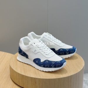 Louis Vuitton White/Blue Monogram Run Away Trainer