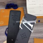 Louis Vuitton Grey Belt Silver Buckle #2 - Image 3