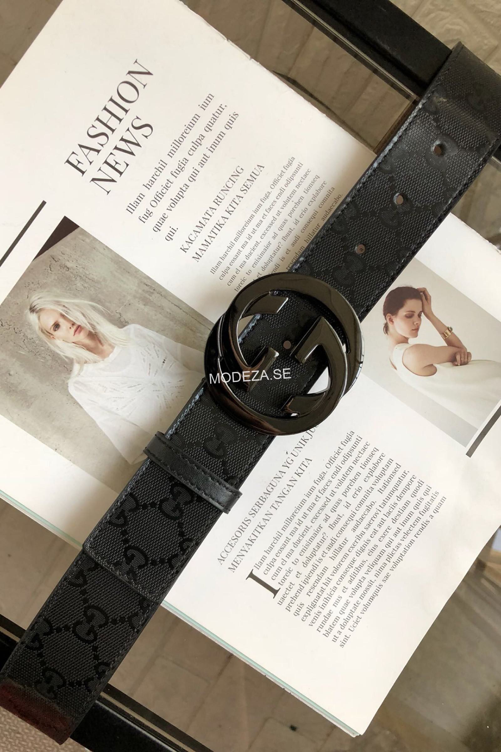 317232-1600x2400 Gucci GG Marmont Black Buckle Black Belt - Image 1