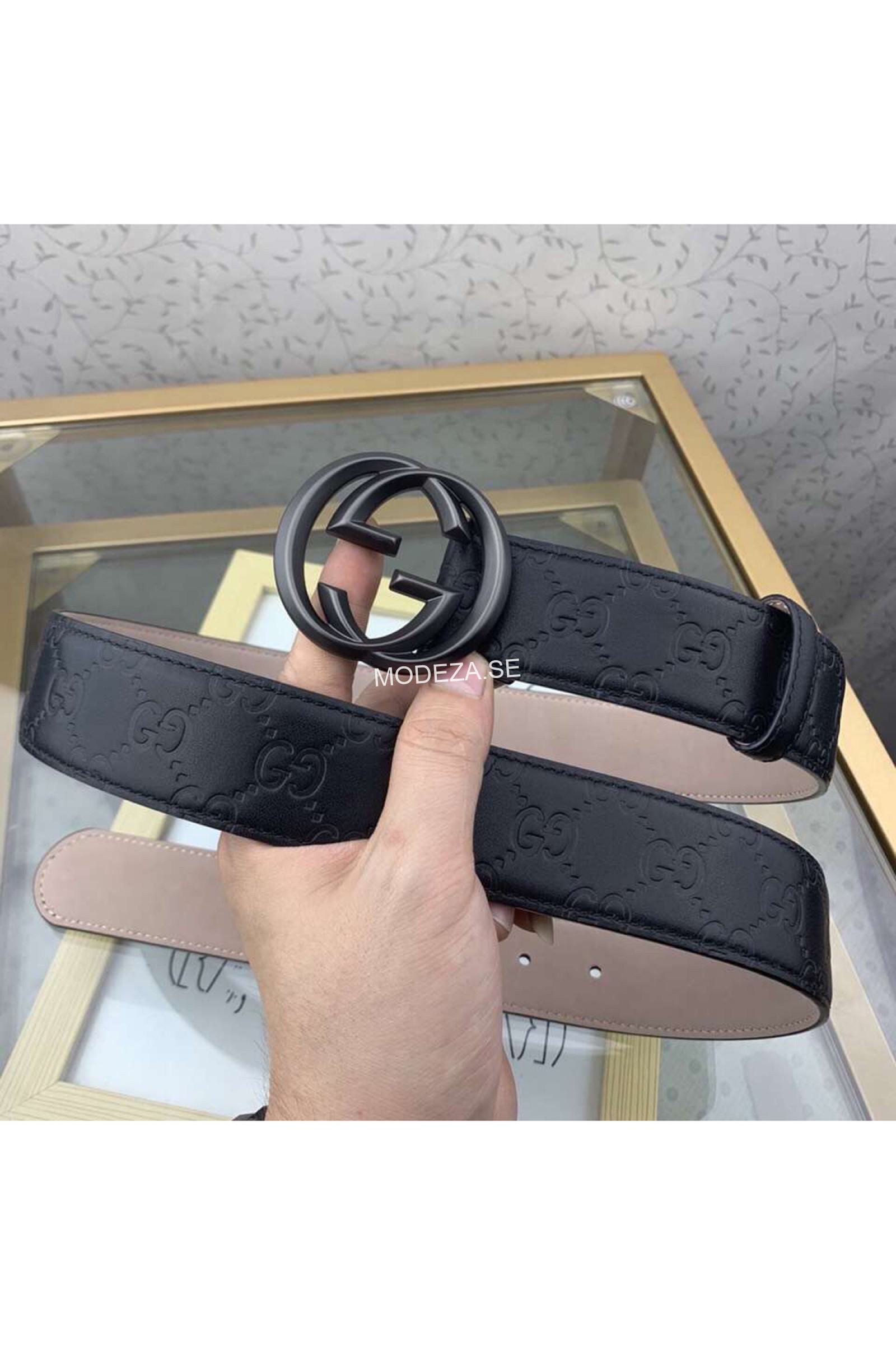 341581-1600x2400 Gucci GG Signature Black Belt Black Buckle - Image 1