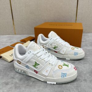 Louis Vuitton Embroidered White Trainer