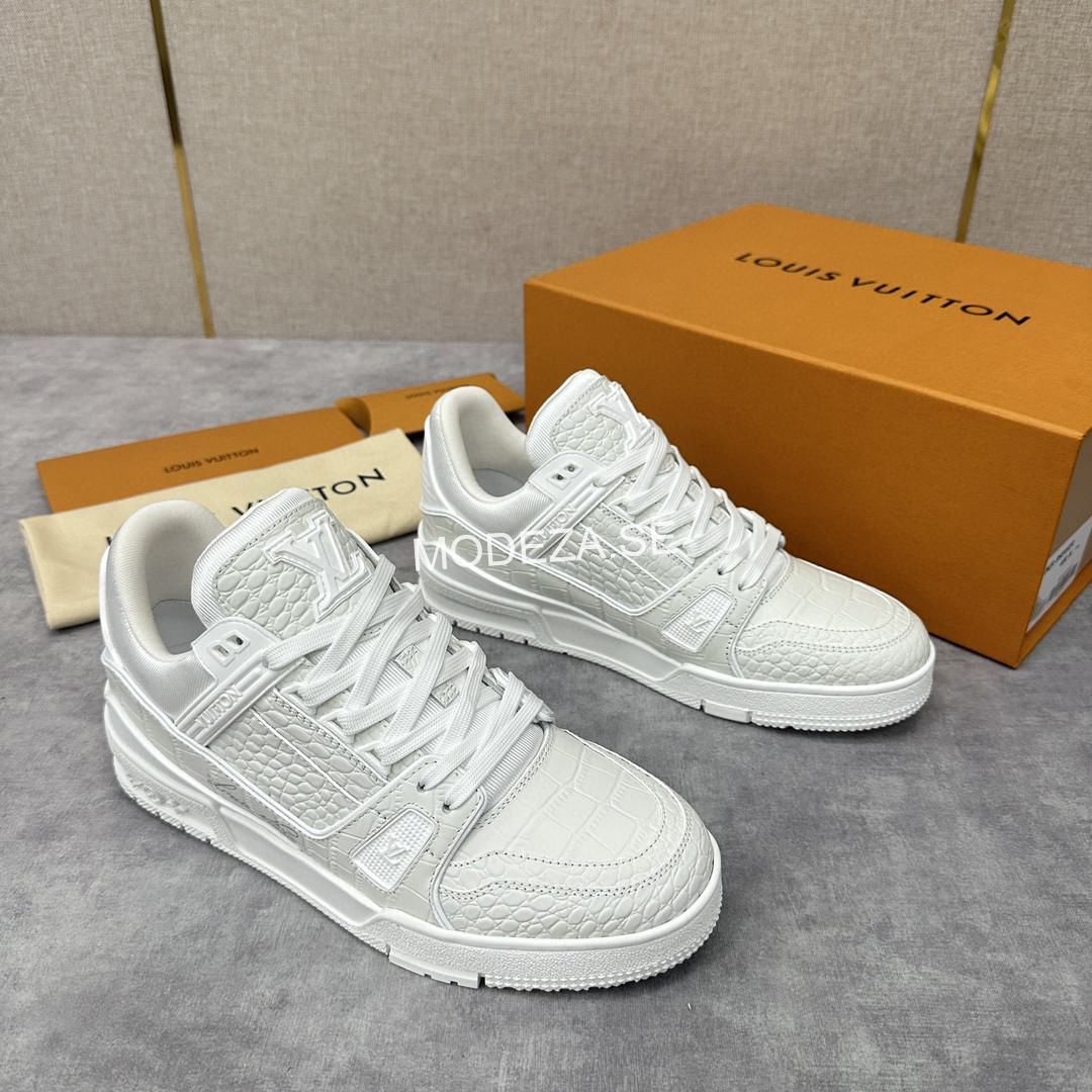 626e6341 Louis Vuitton Crocodile Leather White Trainer - Image 1