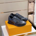 Louis Vuitton Active Leather Black Monogram Run Away Sneakers