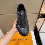 Louis Vuitton Active Leather Black Monogram Run Away Sneakers - Image 3
