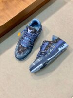 Louis Vuitton Blue Monogram Denim Trainer - Image 2