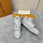 Louis Vuitton Silver Metallic Trainer - Image 4