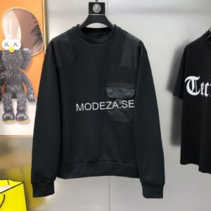 Prada Black Sweater Logo On Pocket