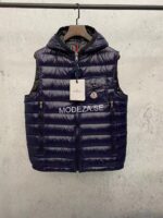 Moncler Ragot Hooded Down Navy Vest