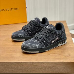 Louis Vuitton Black Monogram Denim Trainer