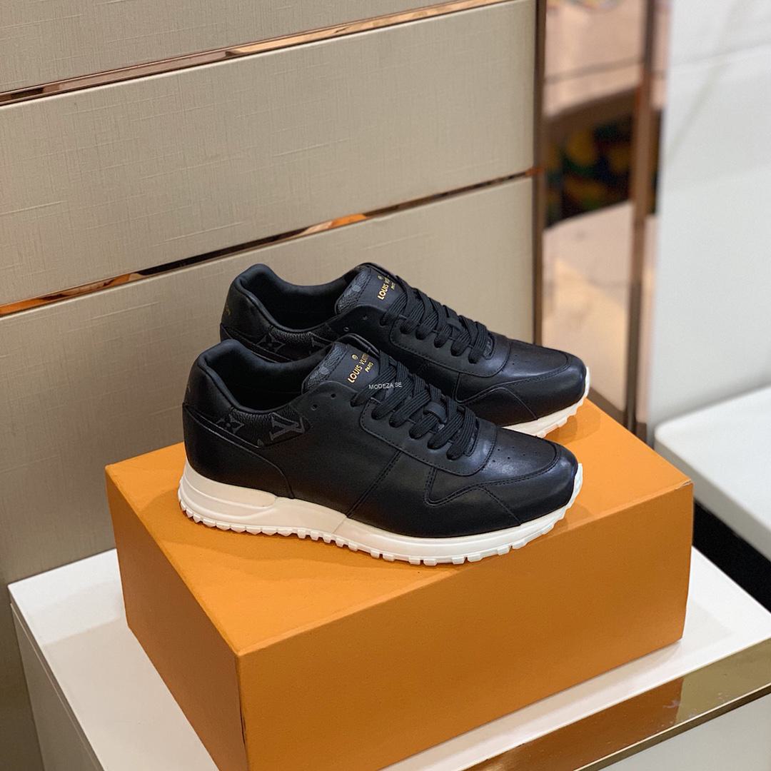 ad51cca8 Louis Vuitton Leather Black/Withe Monogram Run Away Sneakers - Image 1