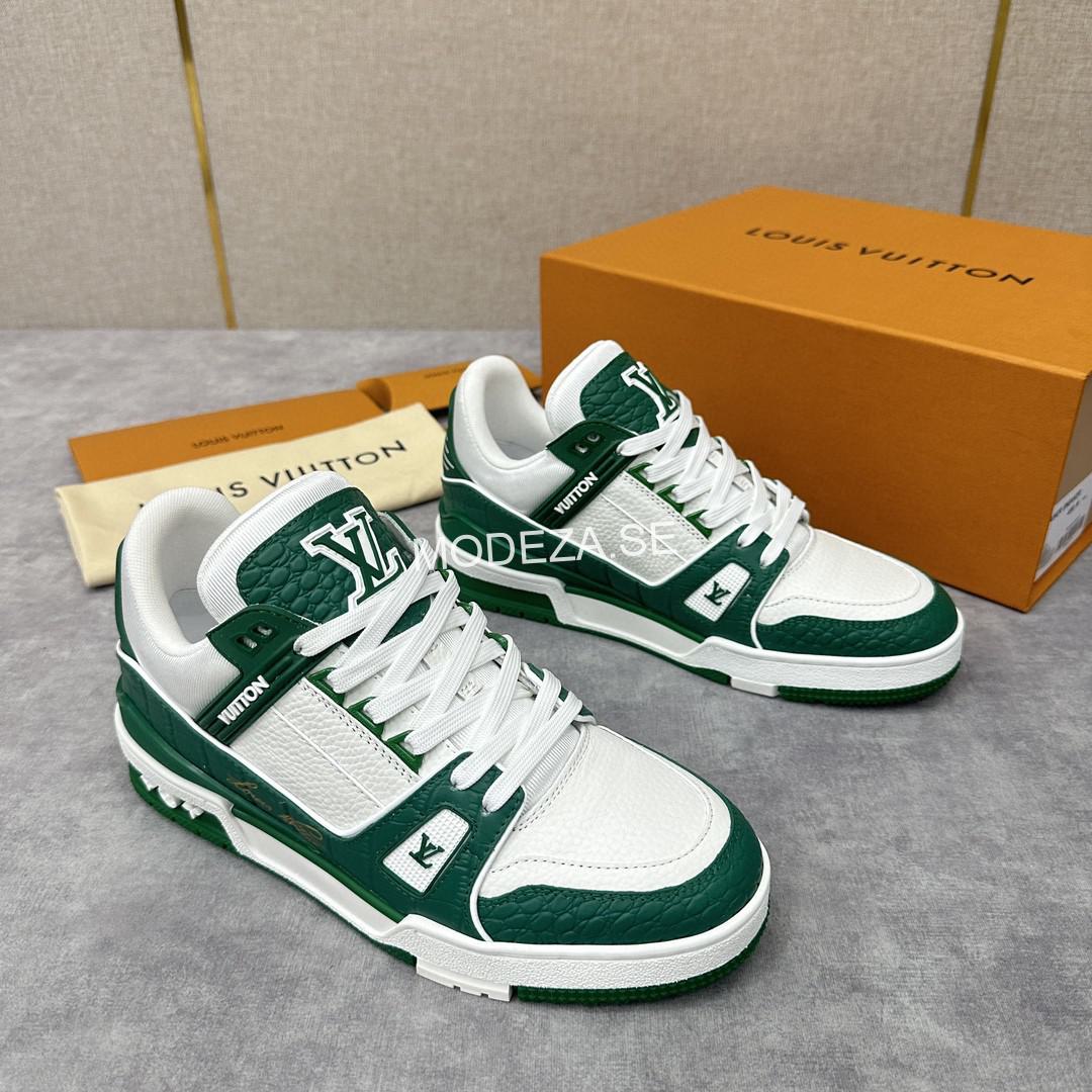 b122c9e6 Louis Vuitton Crocodile Leather Green/White Trainer - Image 1