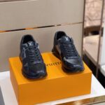 Louis Vuitton Active Leather Black Monogram Run Away Sneakers - Image 2