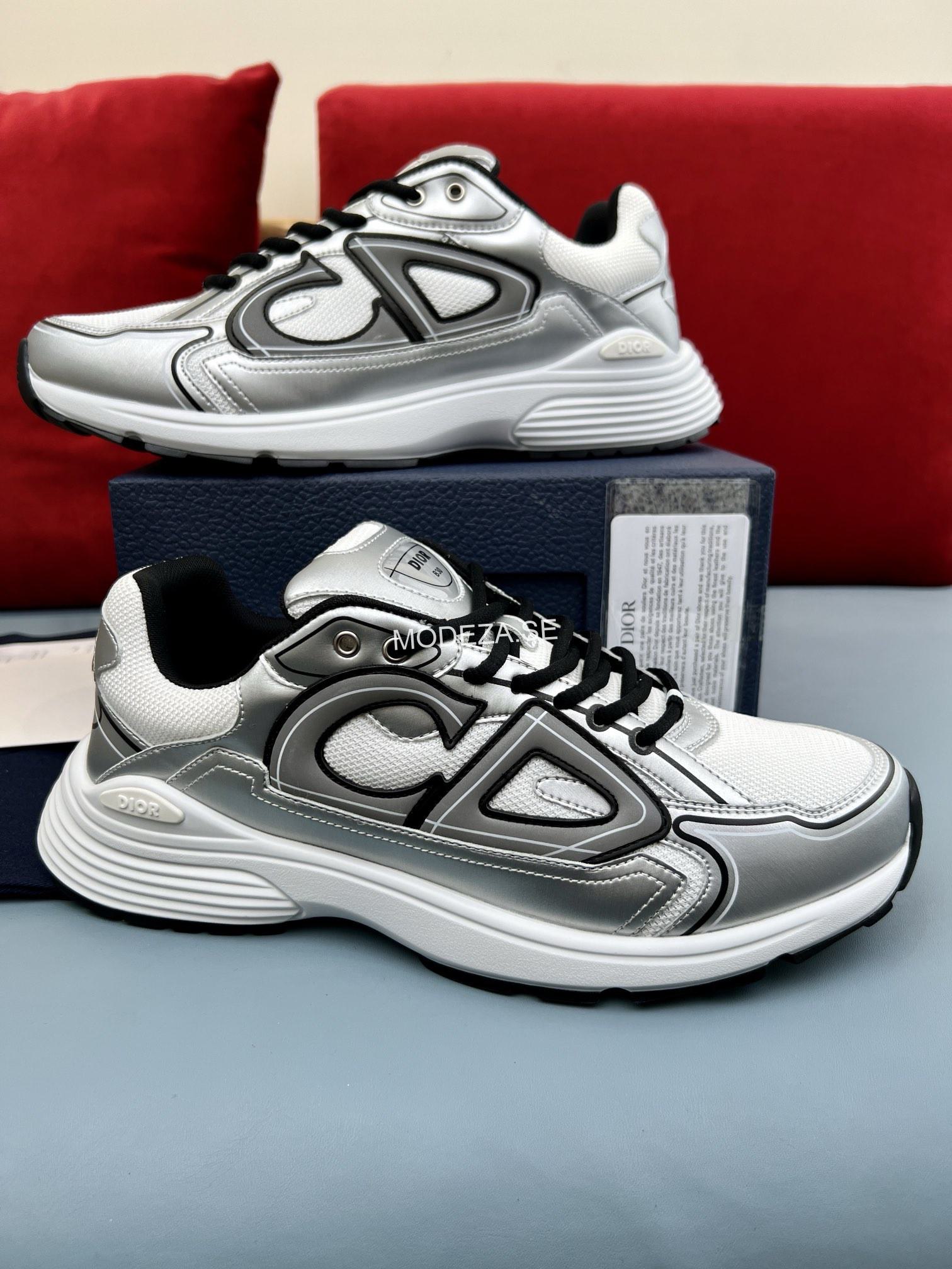 img_5228 Christian Dior B30 Silver/White Mesh Sneakers - Image 1