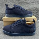 Christian Louboutin Fun Junior Suede Navy Sneakers