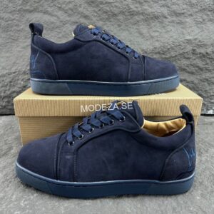 Christian Louboutin Fun Junior Suede Navy Sneakers