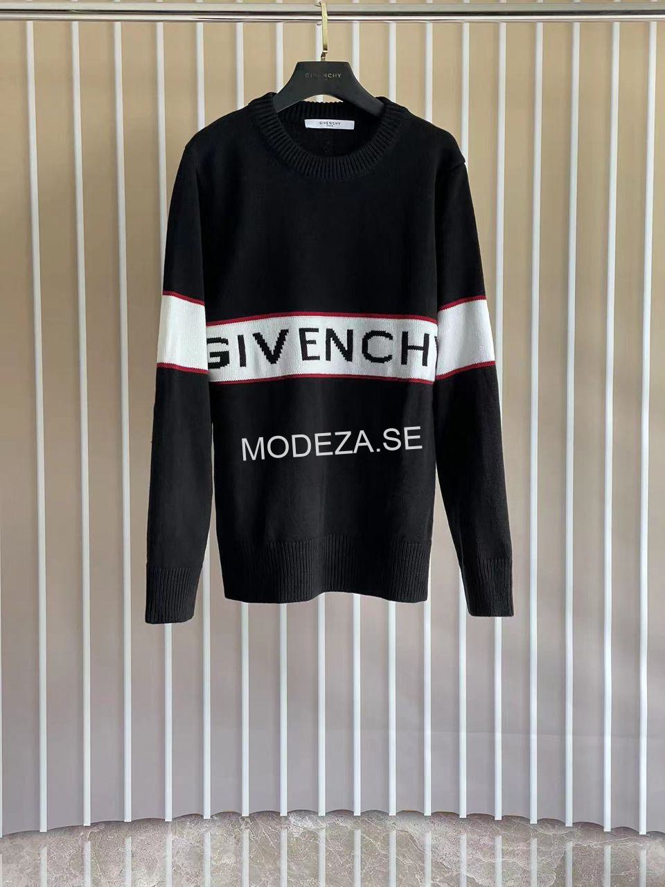 bc34d072-b26e-4f66-aa3e-610b8506545e Givenchy Logo-Stripe Intarsia Jumper Black - Image 1