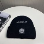 Stone Island Black Logo Beanie