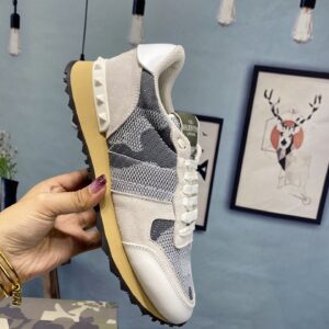 Valentino Garavani Mesh Fabric Camouflage Rockrunner Sneaker