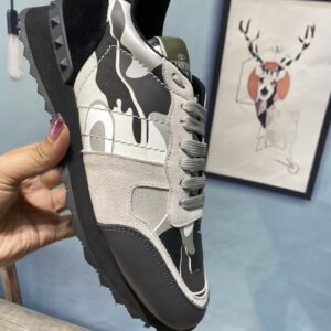Valentino Garavani Rockrunner Camouflage Trainers In Nappa Fabric