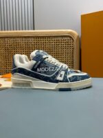 Louis Vuitton Blue Fabric Monogram Sneakers